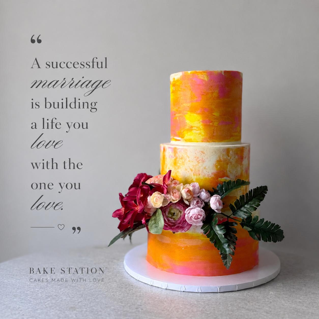 Custom Floral wedding cake in Orlando